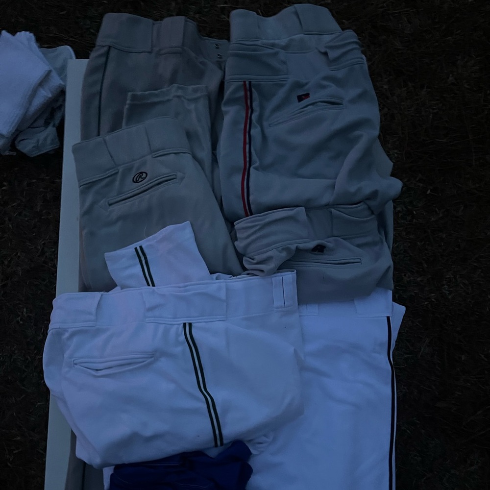 Rawlings Men's baseball pants in Gray and White 8 pair
